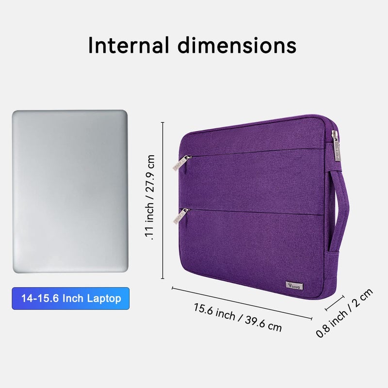 Voova Laptop Sleeve Carrying Case 15.6 16 Inch,Slim Computer Cover Bag Compatible with MacBook Pro 15/16, Dell xps 15,15-16 Inch HP Dell Asus Acer Laptop, Purple - Image 5